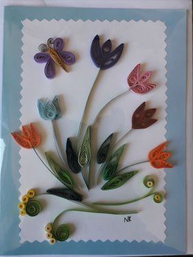 kaart filigraan bloemen